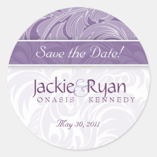Save the Date Stickers Elegant Leaf Blütenblume Li