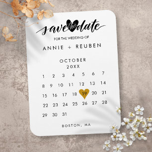 Save the Date Stilvoller Chic-Kalender Magnet