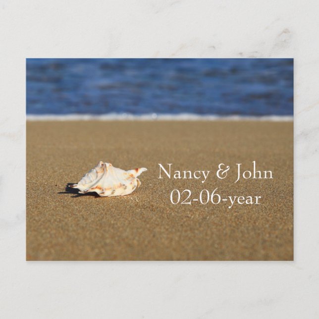 Save the Date Strand Ankündigungspostkarte (Vorderseite)