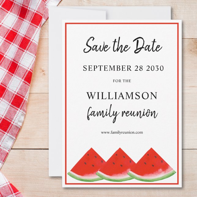 Save the Date Summer Watermelon Family Wiedersehen Einladung (Von Creator hochgeladen)