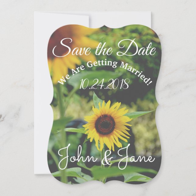 Save the Date Sunflower Wedding Einladung (Vorderseite)