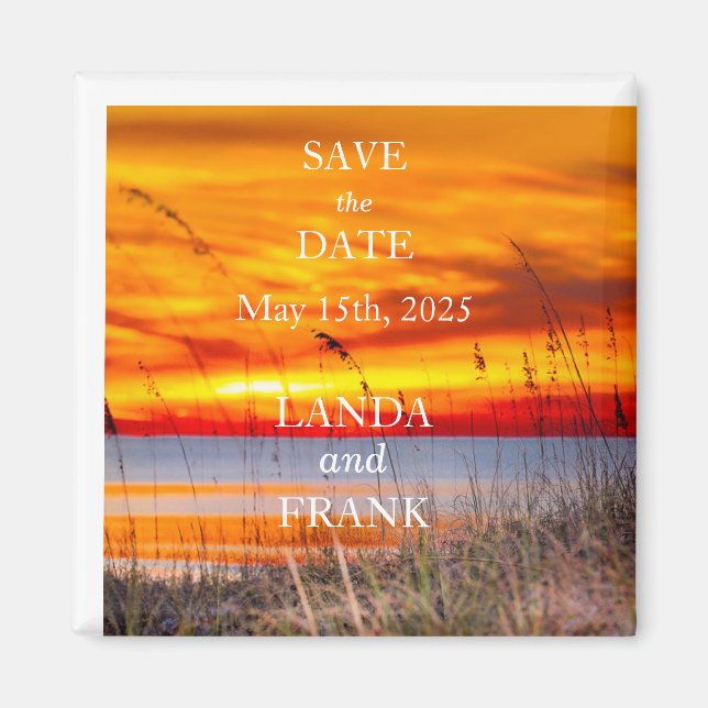 Save the Date Sunset Magnet (Vorne)