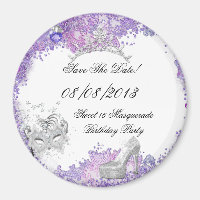 Save the Date Sweet 16 Masquerade Lila Weiß 2