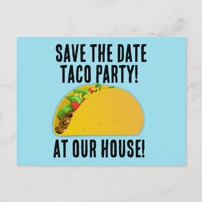 SAVE THE DATE TACO-PARTY EINLADUNGEN Postkarten (Vorderseite)