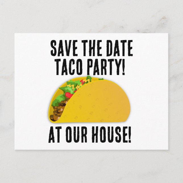 SAVE THE DATE TACO-PARTY EINLADUNGEN Postkarten (Vorderseite)