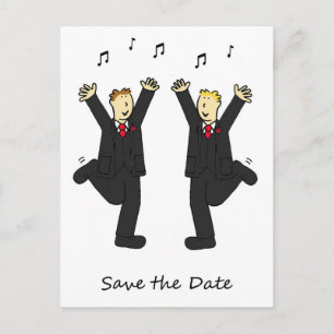 Save the Date tanzend Ankündigungspostkarte