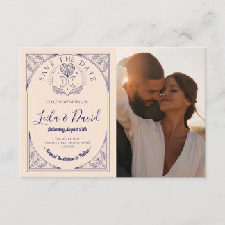 Save the Date Tarot Moon Crystal Hearts Wedding Begleitkarte