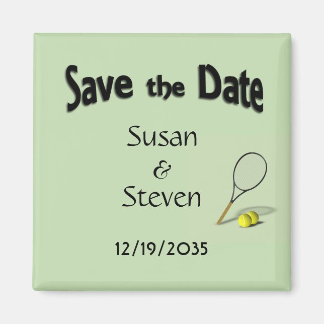 Save the Date Tennis Theme Wedding Magnet (Vorne)