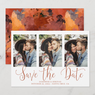 Save the Date Terracotta Mustertypografie-Foto