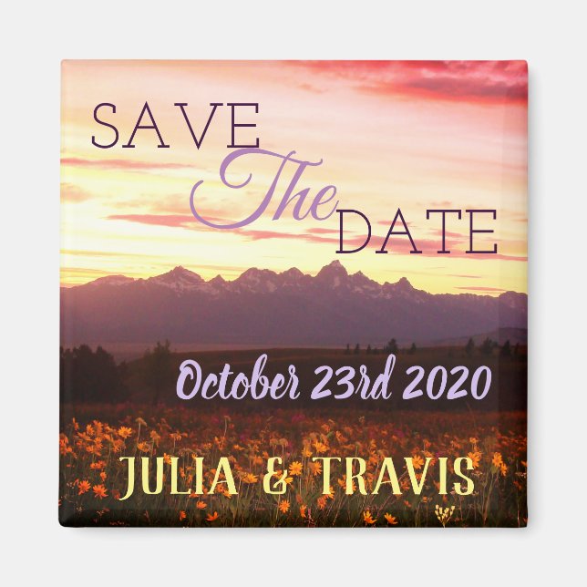 Save the Date Teton Wedding Magnet (Vorne)