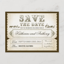 Save the Date Tickets ZOO SAFARI Ankündigungspostkarte