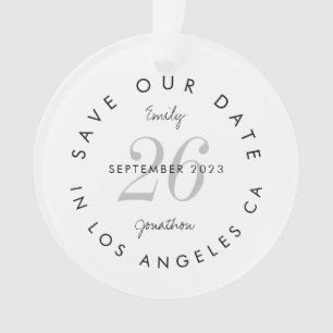 Save the Date Tinted Day Black Names typografisch Ornament