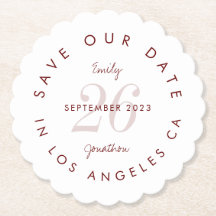 Save the Date Tinted Day Burgundy Typografie