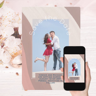 Save the Date Trending   Foto Dusty Rose Rosa Einladung