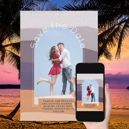 Save the Date Trending | Foto Lila Orange Chic Einladung