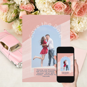 Save the Date Trending   Foto Rosa Streifen Einladung
