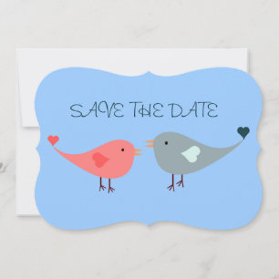 Save the Date Trendy und Chic lieben Vögel Einladung