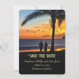 Save the Date Tropical Beach Couple Einladung