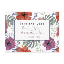 Save the Date tropischer Blume Hibiskus