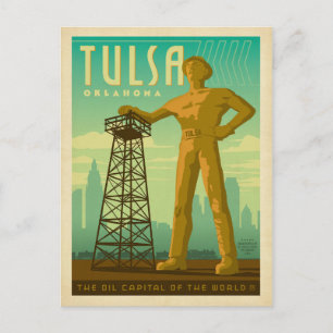 Save The Date Tulsa, OK - Öl-Hauptstadt Ankündigungspostkarte