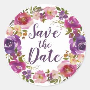 Save the Date Umschlag Aufkleber Floral