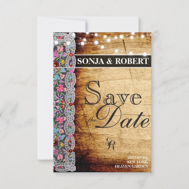 Save the Date - Ungarische Kalocsai-Karte (Vorderseite)