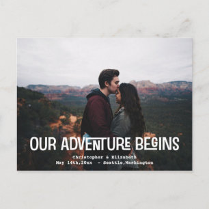 Save the Date unsere Adventure Wedding Verlobung Postkarte