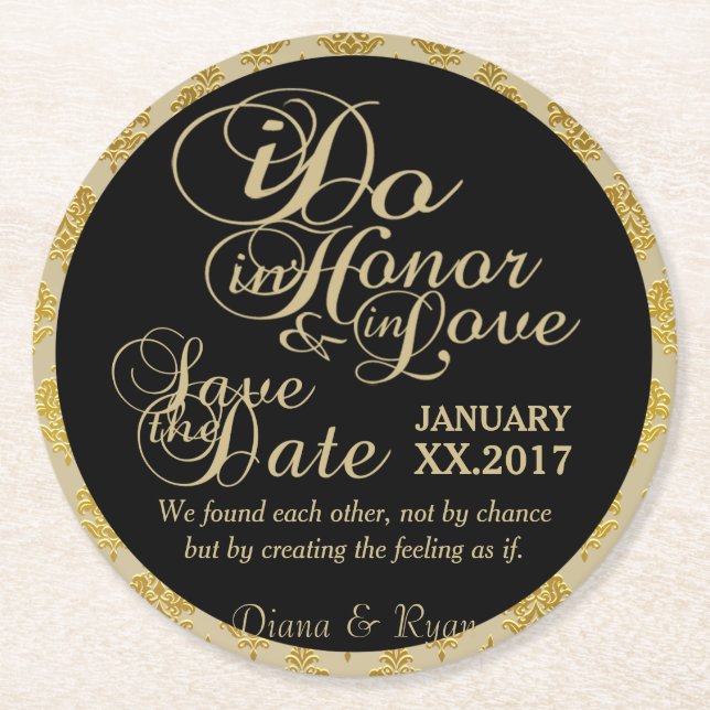 Save the Date Untersetzer (Vorderseite)