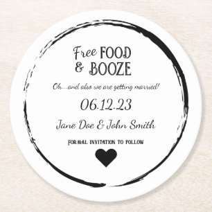 Save the Date Untersetzer - Kostenloses Essen und