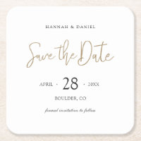 Save the Date Untersetzer mit moderner Typografie