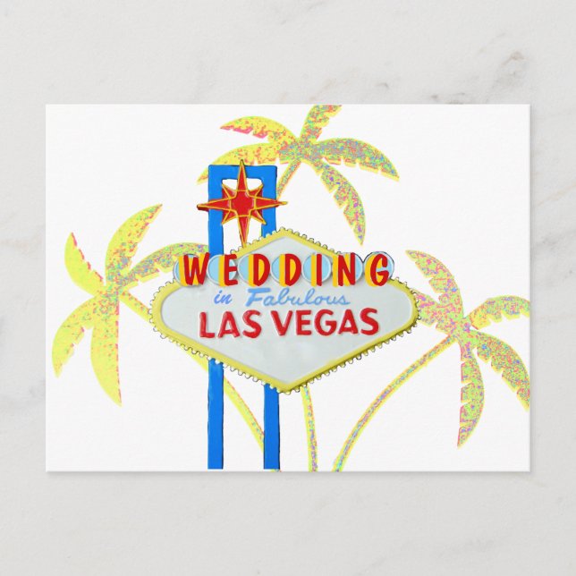 Save the Date Vegas Wedding Sign Ankündigungspostkarte (Vorderseite)