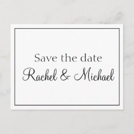 Save the Date Verführerisch Schwarz und Weiß Ankündigungspostkarte