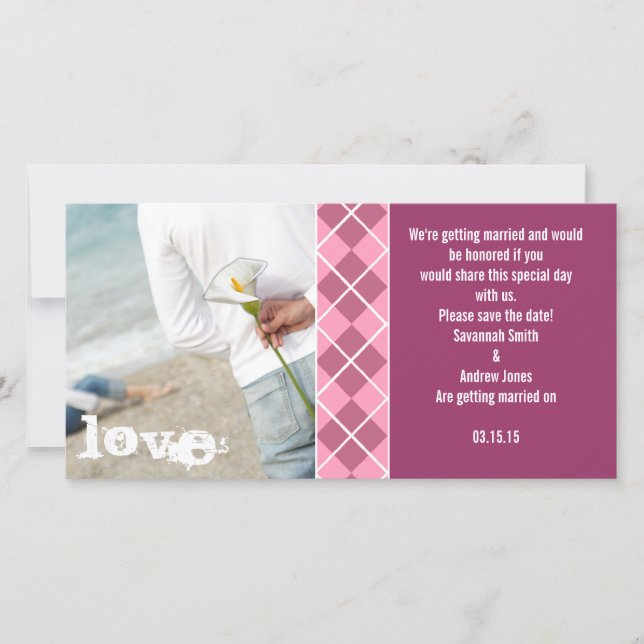 Save the Date-Verlobung-Fotos Save The Date (Vorderseite)