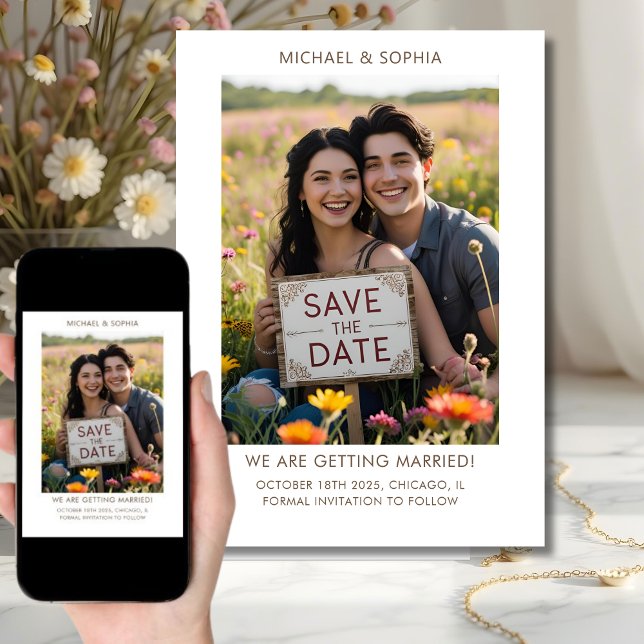 Save the Date-Verlobung für lässiges Foto Save The Date (Von Creator hochgeladen)