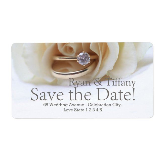 Save the Date Verlobung Ring und Rose (Vorne)
