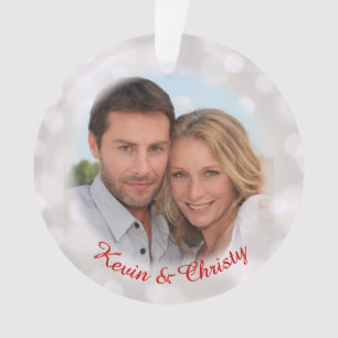 Save the Date Verlobungs-Foto-Feiertags-Verzierung Ornament