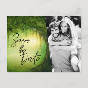 Save the Date verzaubertes Forest Verlobung Foto Postkarte