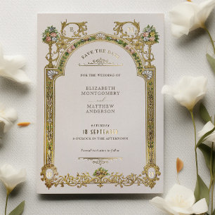 Save The Date viktorianische königliche Eleganz Ho Folieneinladung
