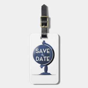 Save the Date Vintag Globe Gepäckanhänger