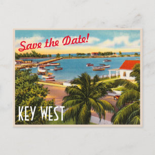 Save the Date Vintag Key West Florida Postkarte