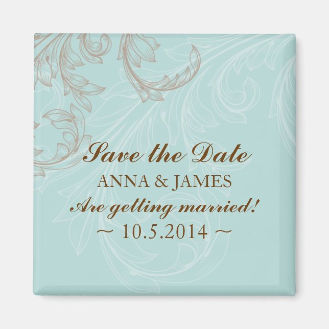 Save the Date ~Vintag Leaf 1 Magnet (Vorne)