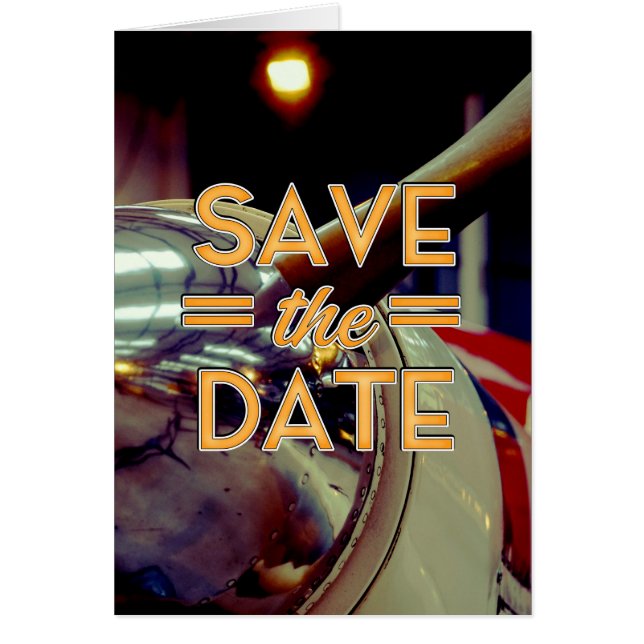 Save the Date Vintag-Prop-Flugzeug (Vorne)