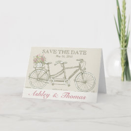 Save the Date Vintag Tandem Fahrrad Ankündigung
