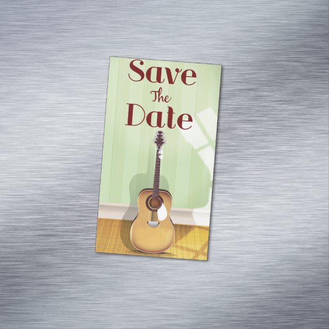 Save the Date Vintage akustische Gitarre Magnetische Visitenkarte (Beispiel)