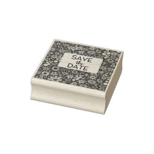 Save the Date Vintage Blumenmuster Gummistempel