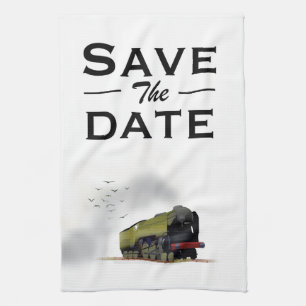 Save the Date Vintage Einladung Geschirrtuch
