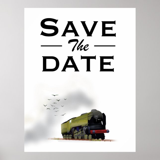 Save the Date Vintage Einladung Poster (Vorne)