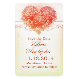 Save the Date Vintage Herzmagnete der roten Liebe Magnet