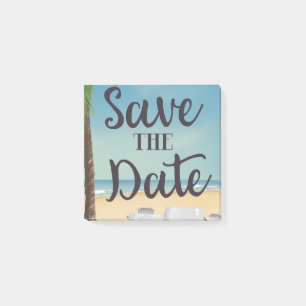 Save the Date Vintage Kamera und Strand Post-it Klebezettel