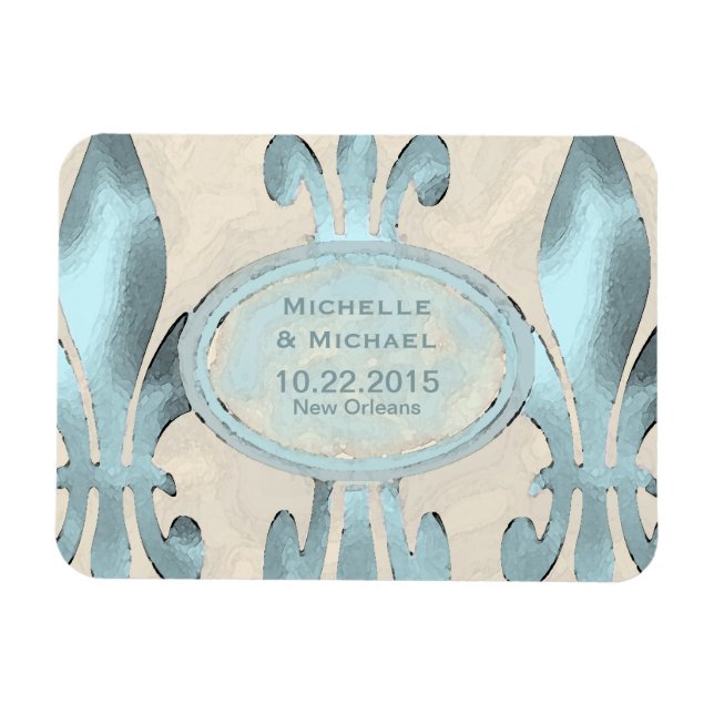 Save the Date Vintage Lilie Magnet (Horizontal)